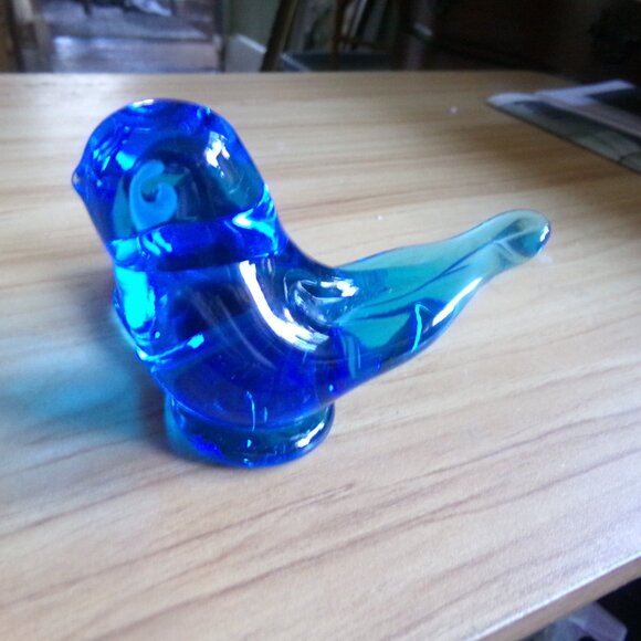 2003 Leo Ward blue glss bird of happiness. Candle holder. - Picture 2 of 4